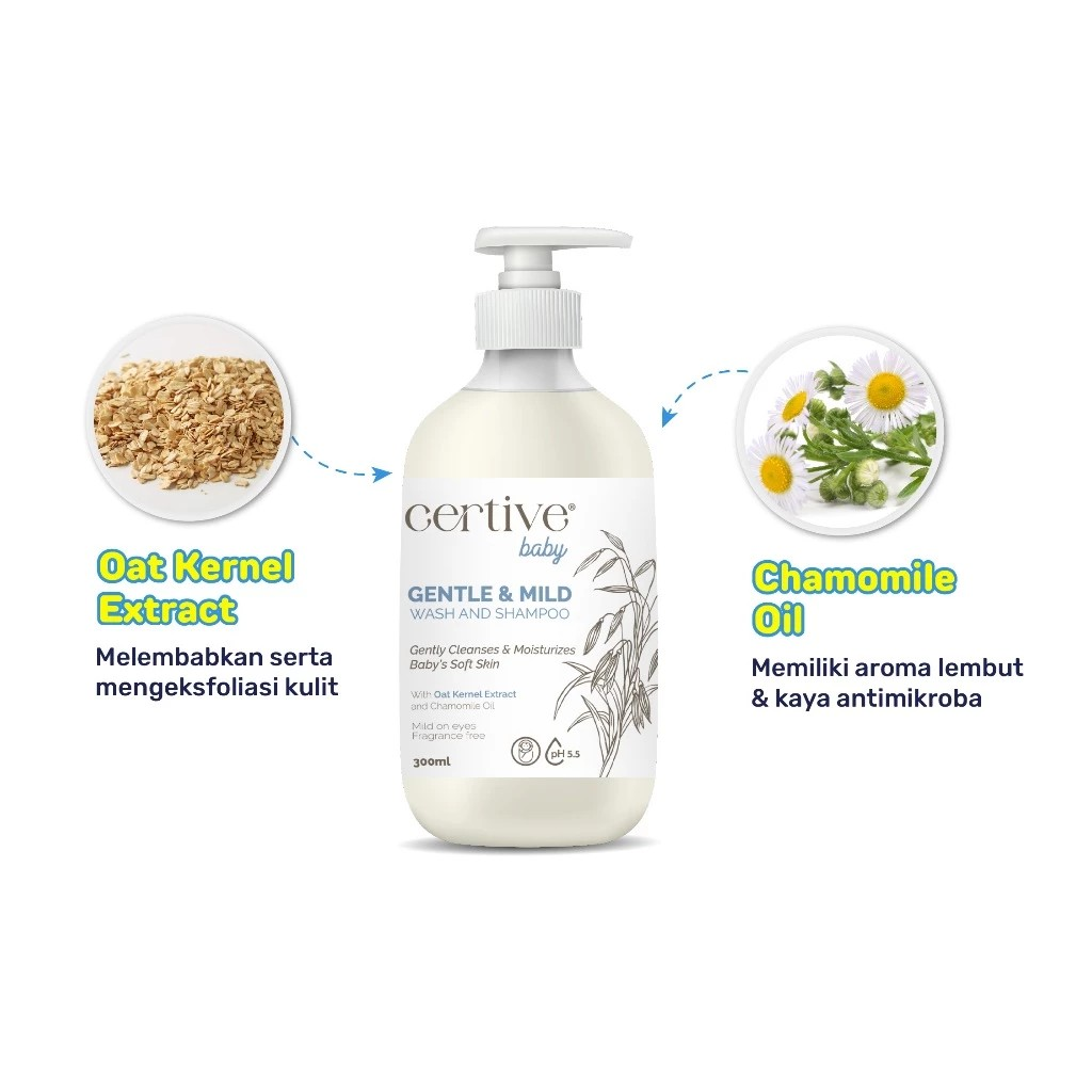  Certive Baby Gentle & Mild Wash and Shampoo with Oat Kernel Extract and Chamomile Oil