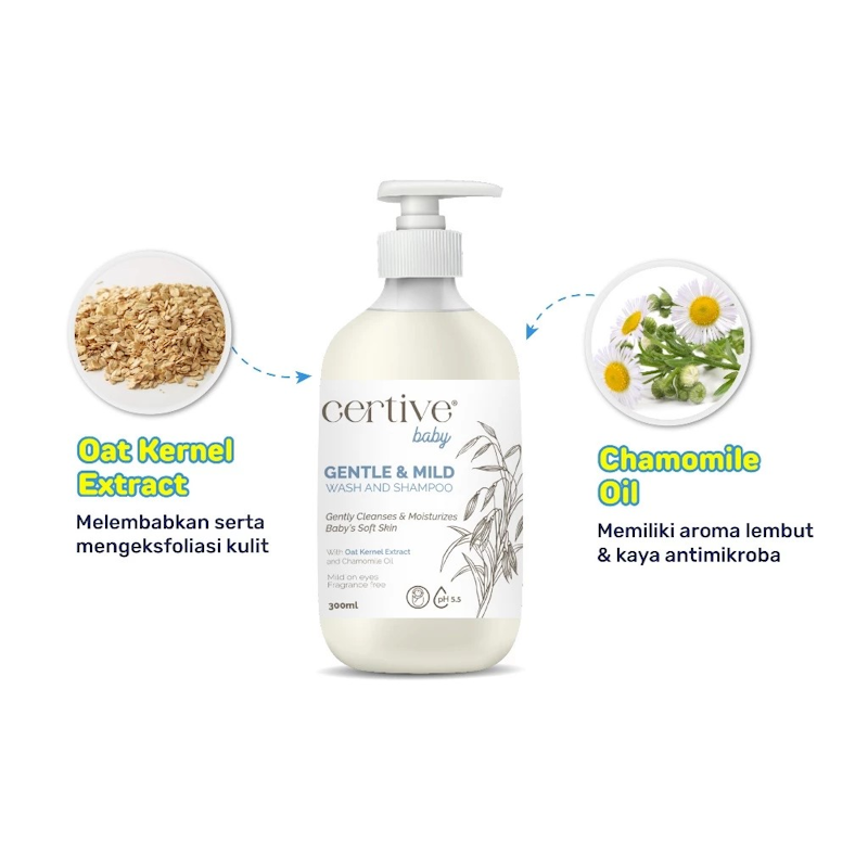 Certive Baby Gentle & Mild Wash and Shampoo with Oat Kernel Extract and Chamomile Oil 4