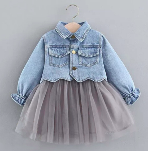 Amora Kids Jaket Denim Wash & Rok Tutu Mini Set