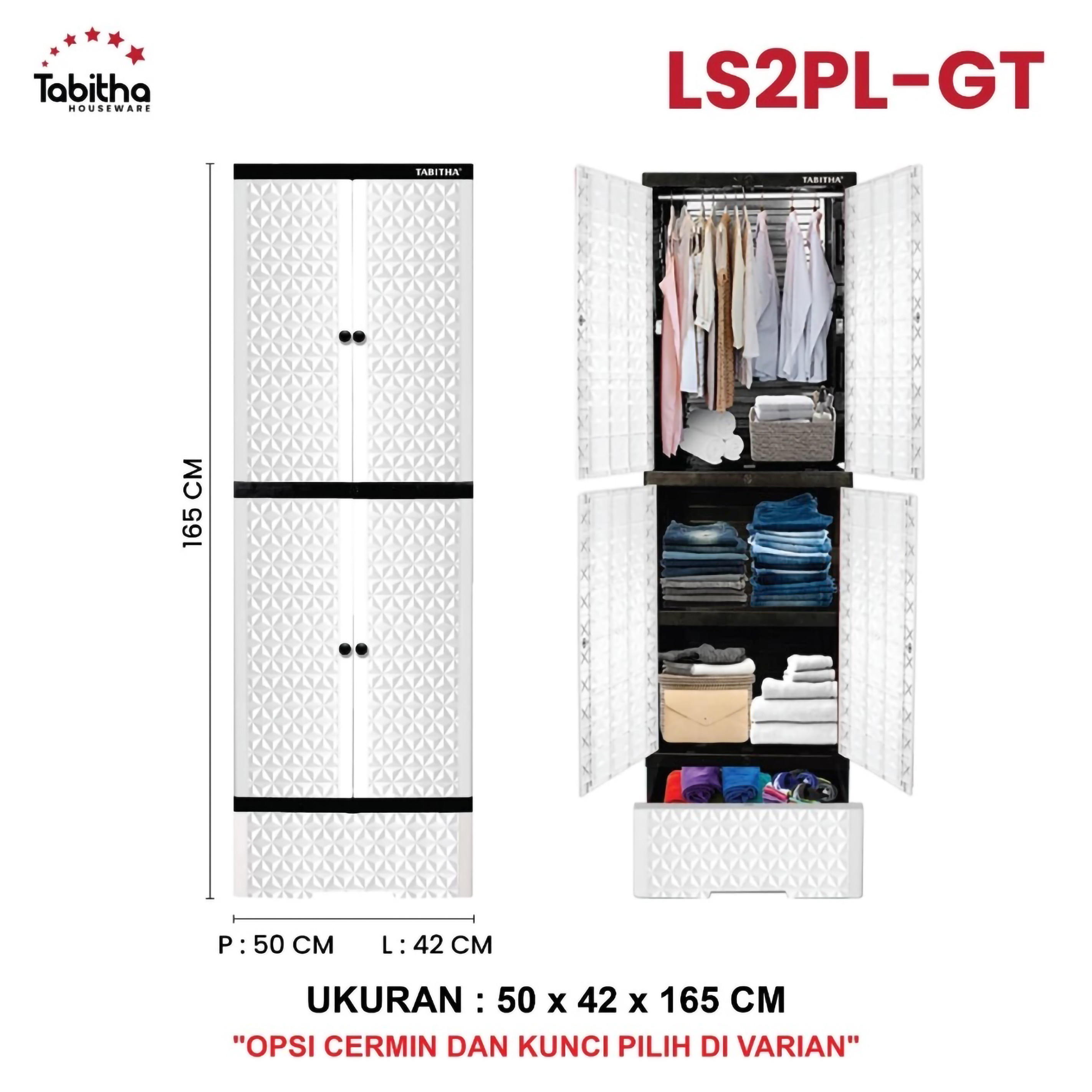 Oscar Mitra Sukses Sejahtera Tabitha Lemari Pakaian Plastik LS2PL-GT