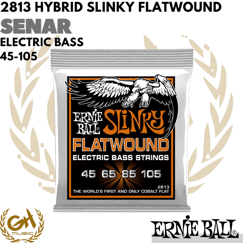 Ernie Ball Hybrid Slinky Cobalt Flatwound Electric Bass Strings 45-105 3