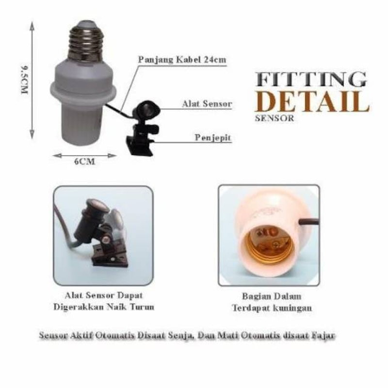Fitting Lampu Sensor Cahaya 3