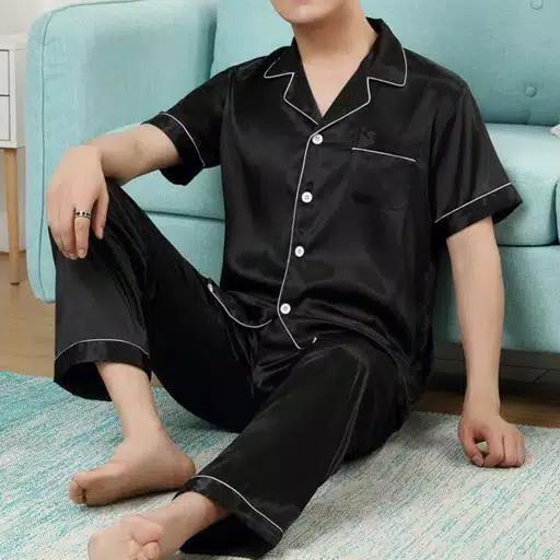  RULIF Setelan Piyama Satin Polos