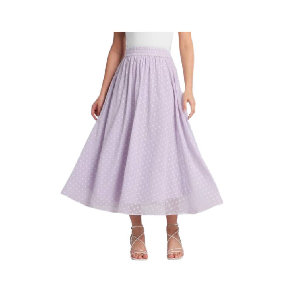 MINIMAL Shafina Rok Midi A Line Tekstur Purple Light 1