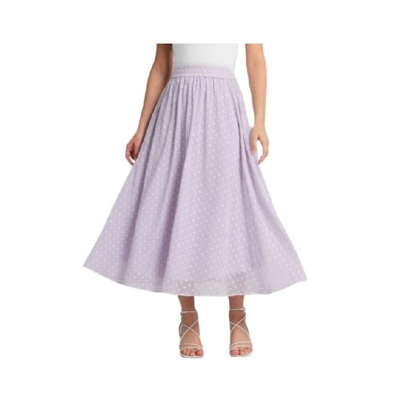 MINIMAL Shafina Rok Midi A Line Tekstur Purple Light 1