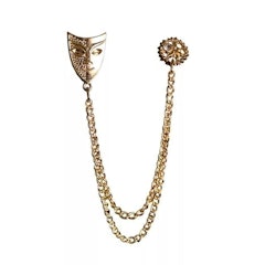 Collar Bar Lapel Pin Bros Jas - Topeng Rantai