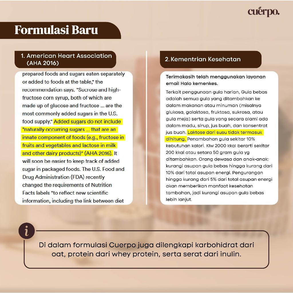 Gemuk Sehat Bahagia Cuerpo Susu Tinggi Kalori & Protein