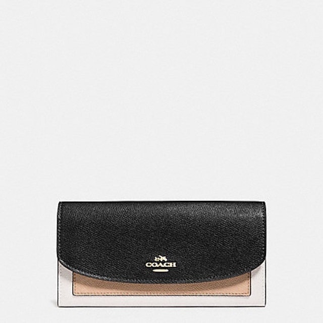 Coach Slim Envelope Long Wallet In Geometric Colorblock 56492 