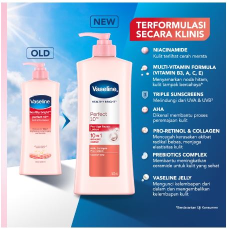 Unilever Indonesia Vaseline® Healthy Bright Perfect 10™ Lotion 