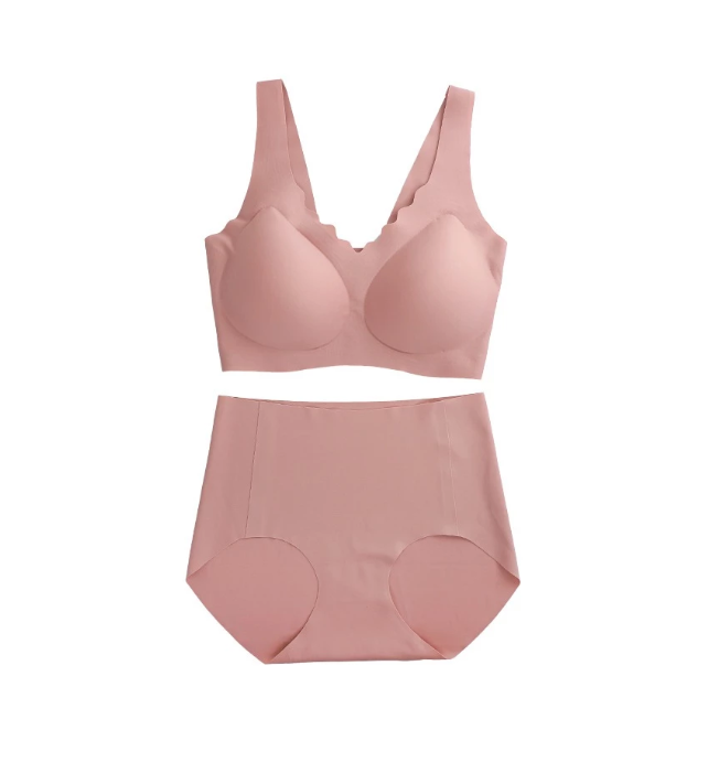 Hisilicon Seamless Sport Push Up Bra Set Tanpa Kawat