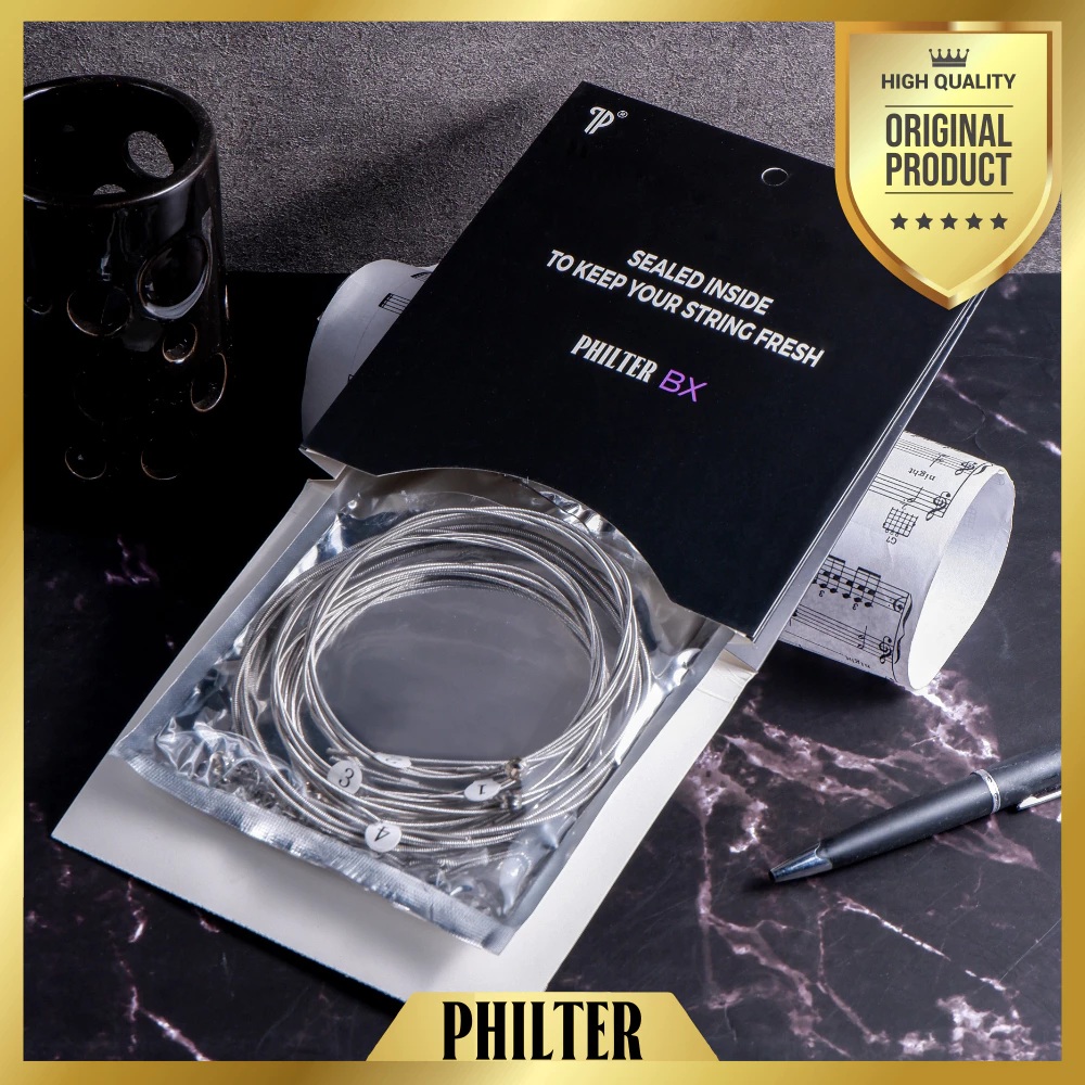 Philter BX Electric Bass Strings Long Scale 5 String Round Wound Nickel Plated Steel 45-100