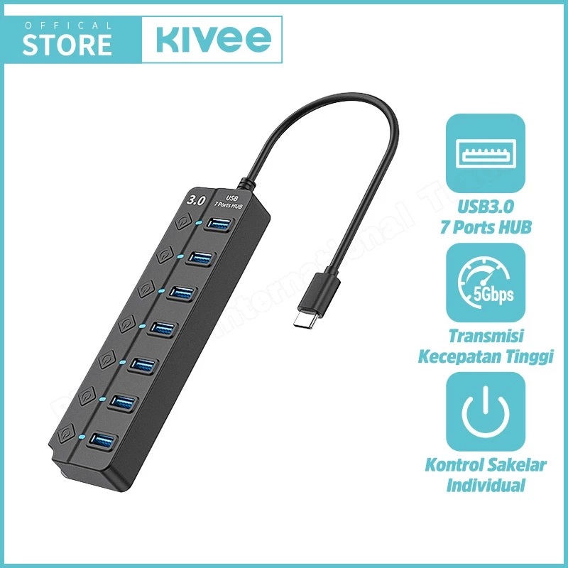 Kivee International Trade KIVEE USB Hub 7-in-1 USB 3.0  KV-AD22