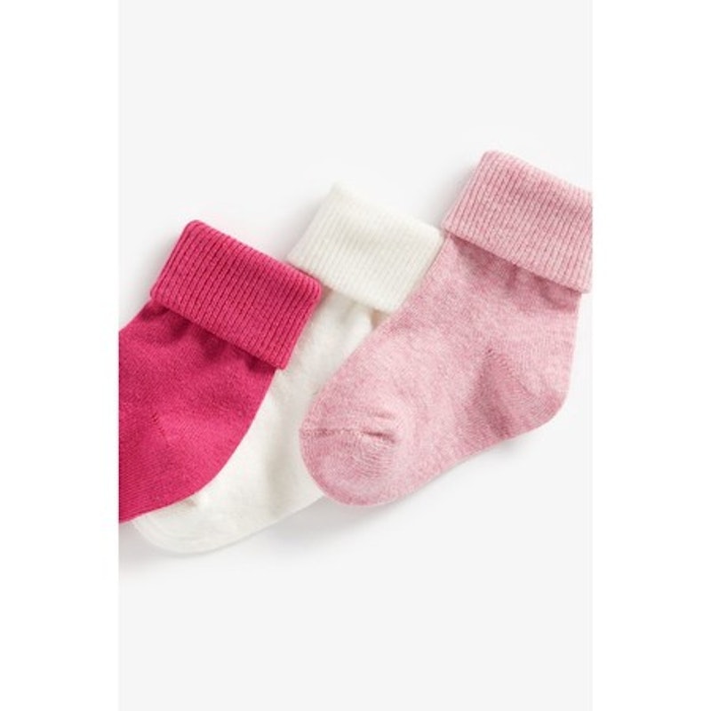Mothercare 5 Pack Turn-Over-Top Baby Girls Socks 3