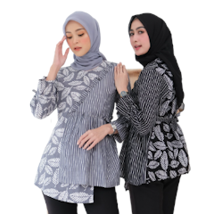 Atasan Blouse Kantor Motif Godhong Lurik