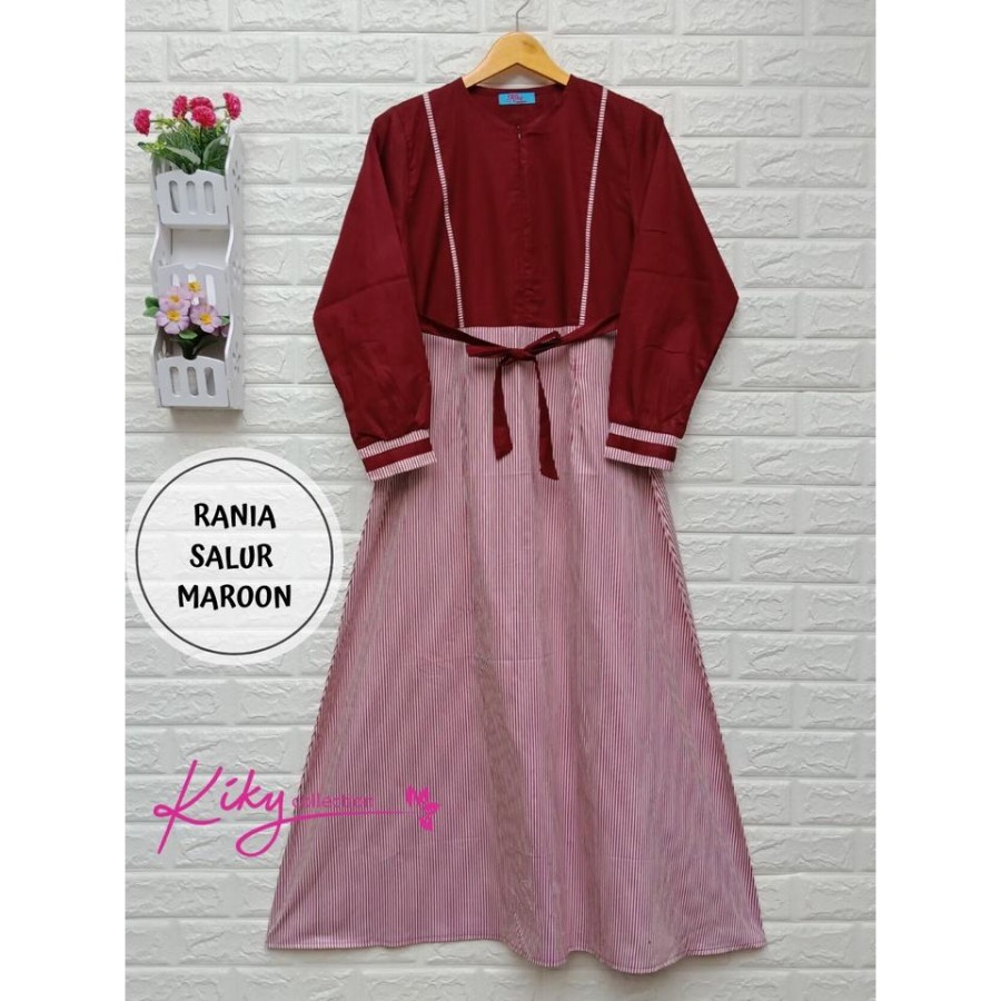 Kiky Collection Gamis Rania Salur Polos 
