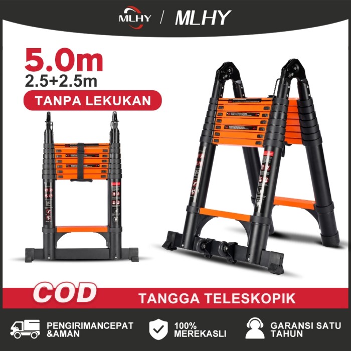  MLHY Tangga Teleskopik 5M Dengan Roda