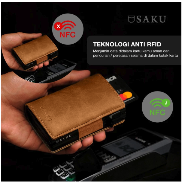 SAKU Dompet Kartu AirTag Kulit