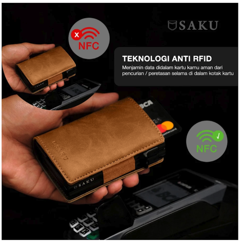 SAKU Dompet Kartu AirTag Kulit 5