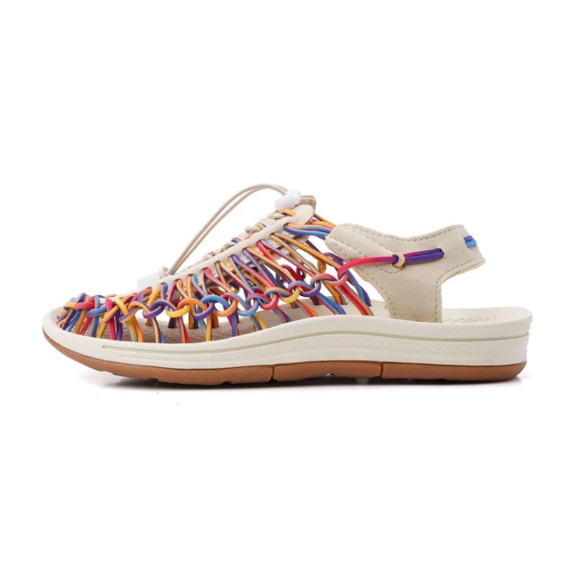 Portee Goods Loom Sandal Wanita Rainbow White 2