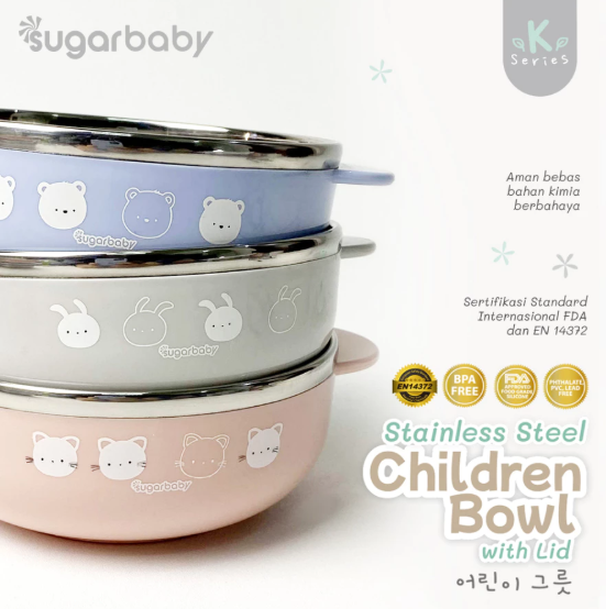 Kindalin Utama Internasional SugarBaby Stainless Steel Children Bowl with Lid