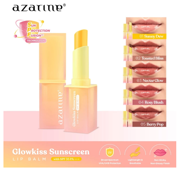 Wahana Kosmetika Indonesia Azarine® Glowkiss Sunscreen Lip Balm SPF 35 PA +++ Sunny Dew