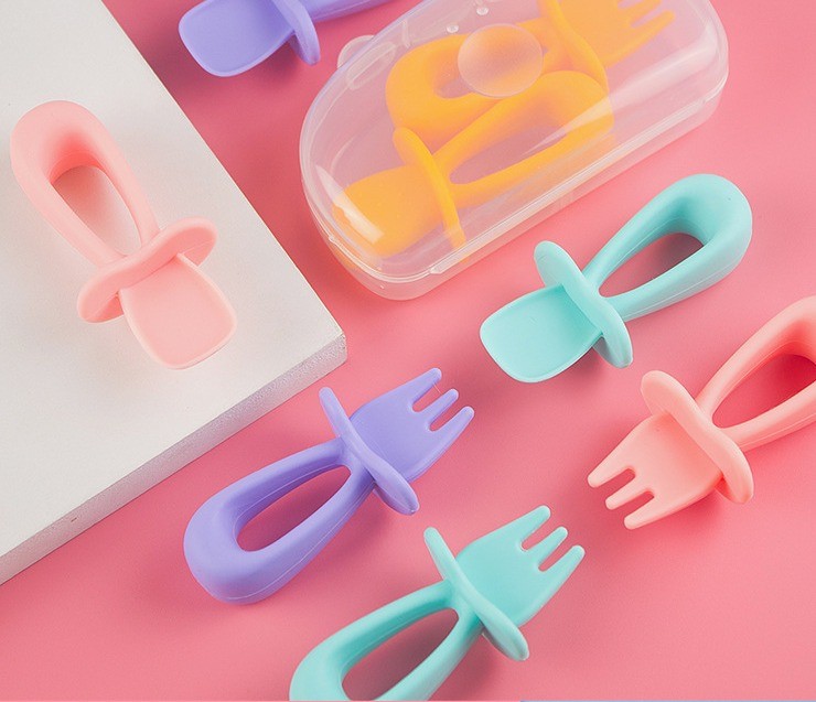  Keola Set Silicone Baby Spoon & Fork 