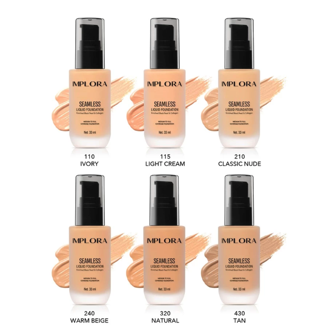 Implora Sukses Abadi Implora Seamless Liquid Foundation 110 Ivory