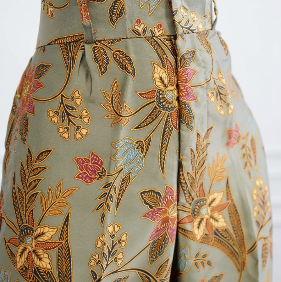 Celana Kulot Aruem Motif Boket Lily