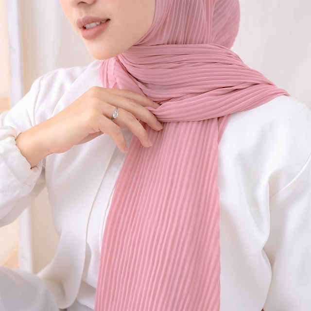 Kerudung Pashmina Plisket Lidi Diamond Premium