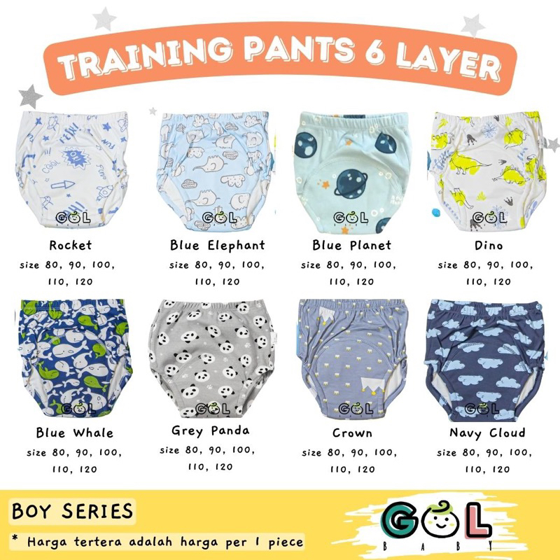 GOL Baby Indonesia GOL Baby Training Pants 6 Layer