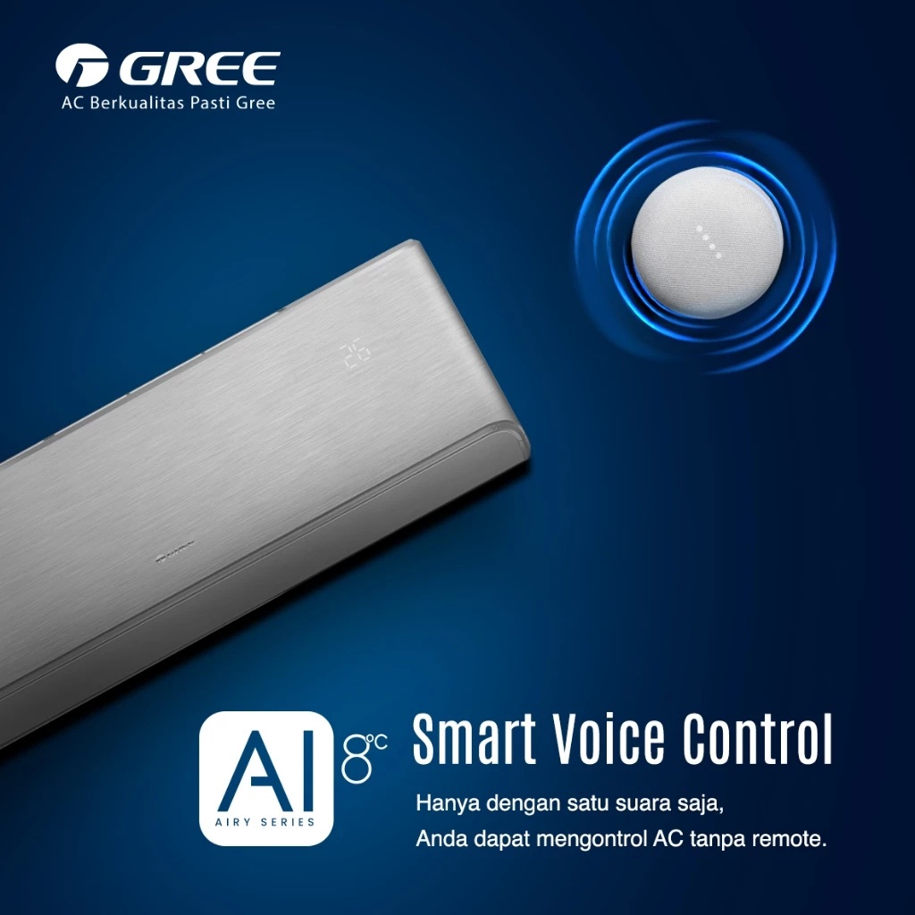Gree Electric Appliances Indonesia Gree AC Split Inverter Airy Series 2 PK Silver GWC-18AIRY