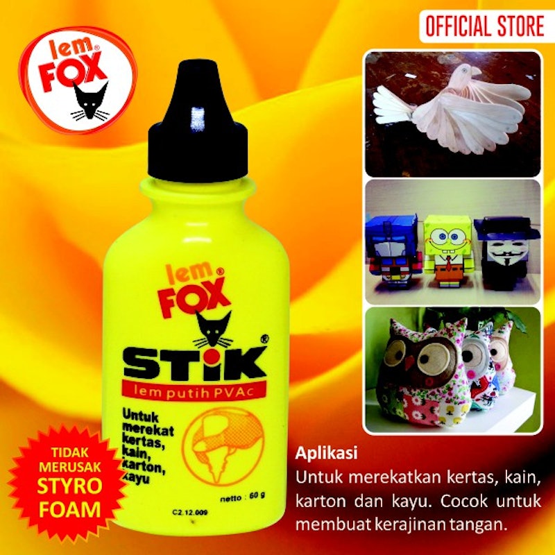Lem Fox Stik PVAc Botol 3