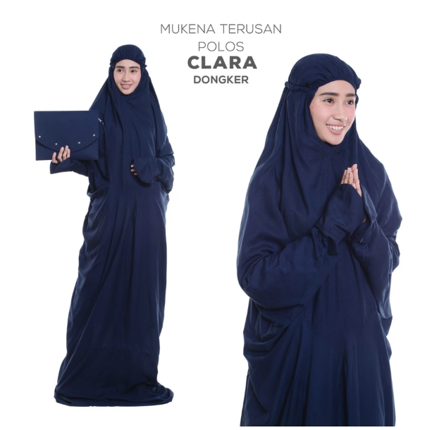  Leesy.id Mukena Terusan Polos Clara Rayon Super Adem