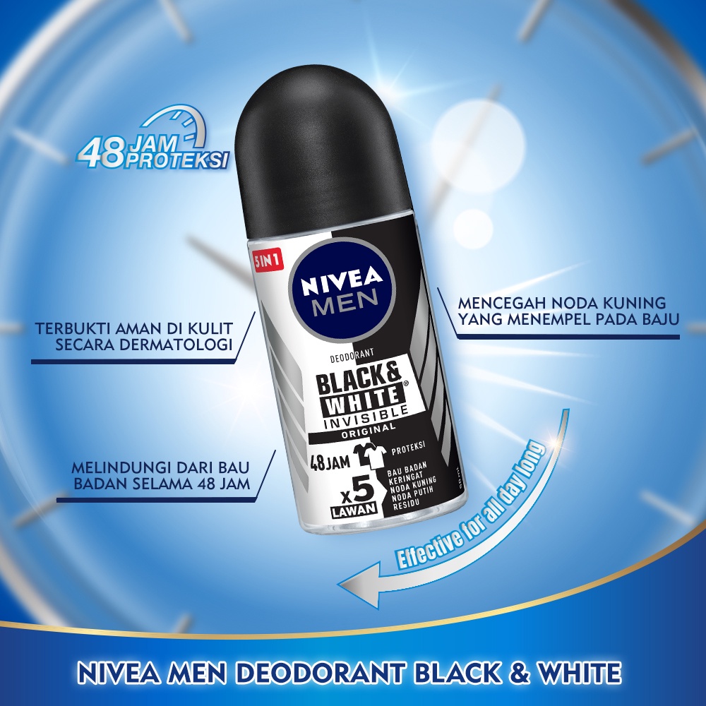 Nivea Men Black & White Invisible Original Deodorant Roll-On 