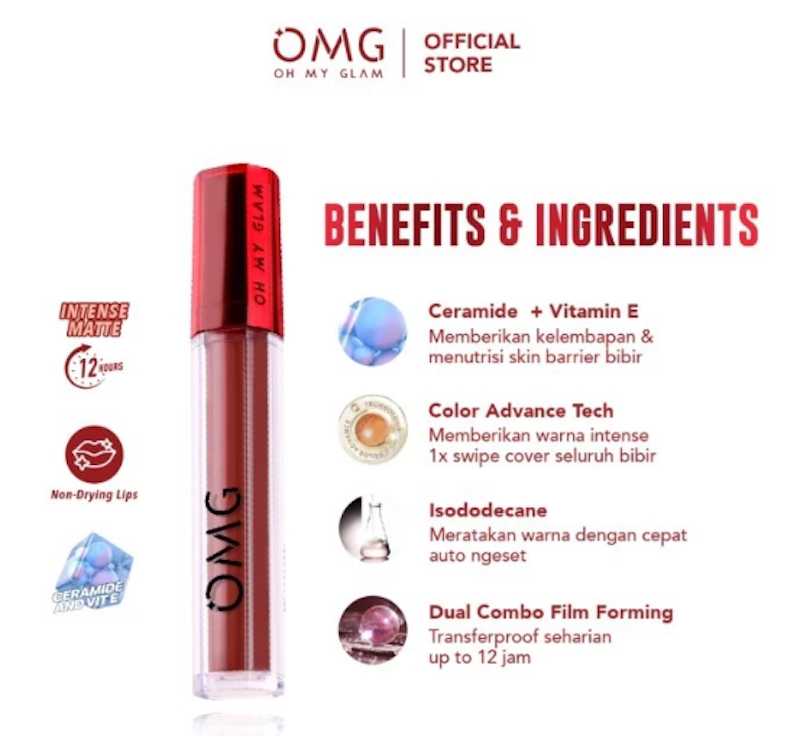 OH MY GLAM Mattelast Lip Cream 22 Crushed 3