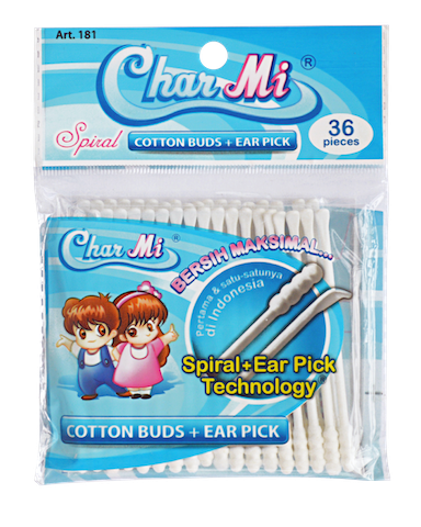 CharMi Spiral Cotton Buds + Earpick   ｜ Art 181