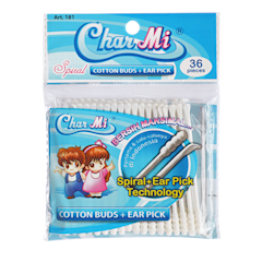 CharMi Spiral Cotton Buds + Earpick