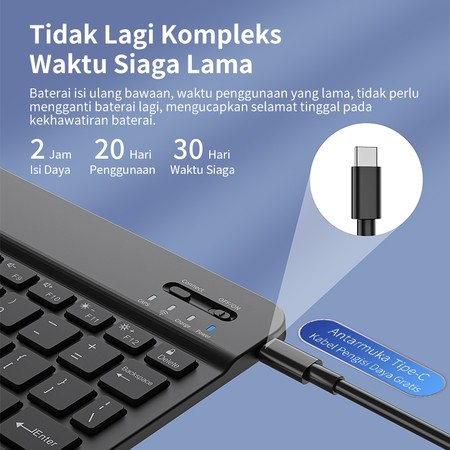  OLYPS Keyboard Bluetooth Black K16