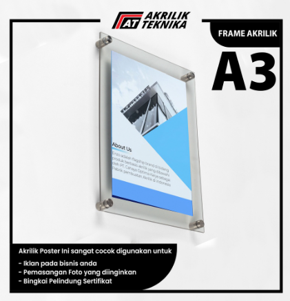 Akrilik Teknika Frame Poster Akrilik A3
