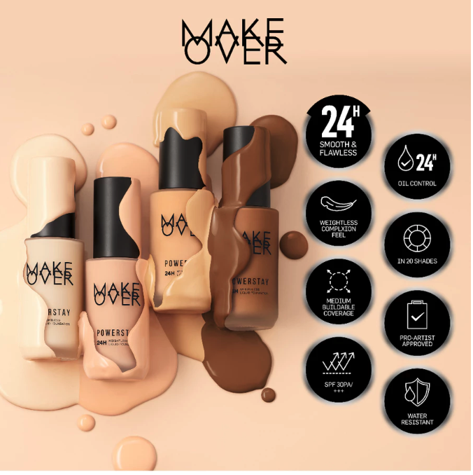 Paragon Technology and Innovation MAKE OVER Powerstay 24H Weightless Liquid Foundation N10 Marble