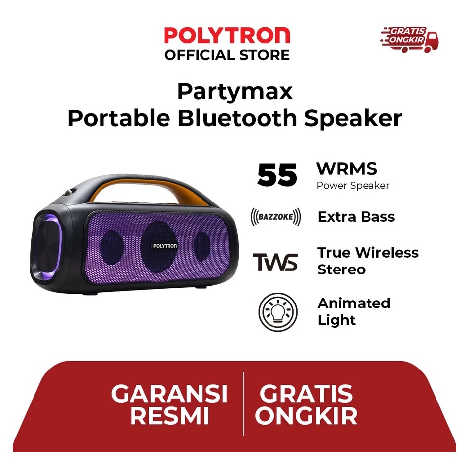 Hartono Istana Teknologi Polytron Partymax Portable Bluetooth Speaker  PPS 4PH12 