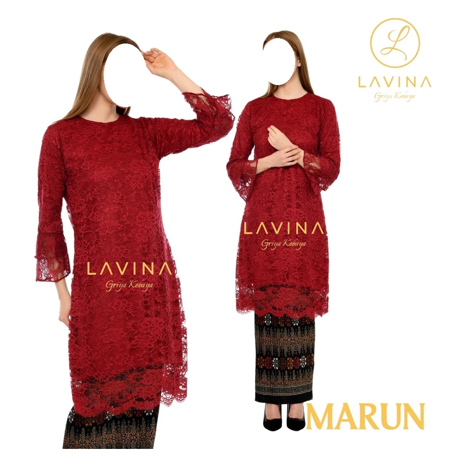 Lavina Outfit Lavina Tunik Brukat Set Rok Plisket Elegan