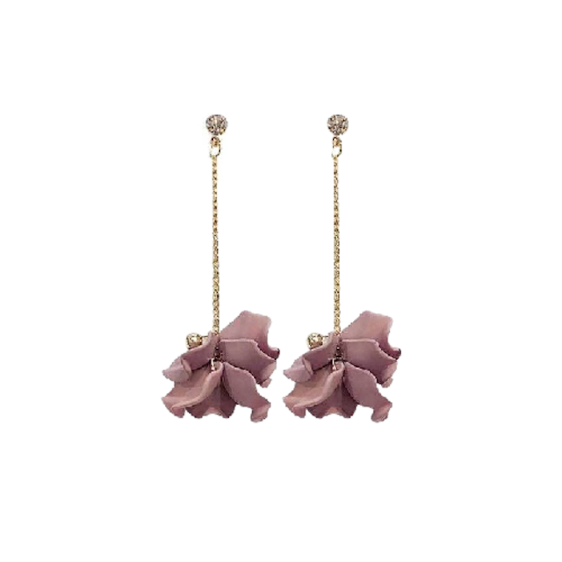 Anting Panjang Bunga Ungu 3