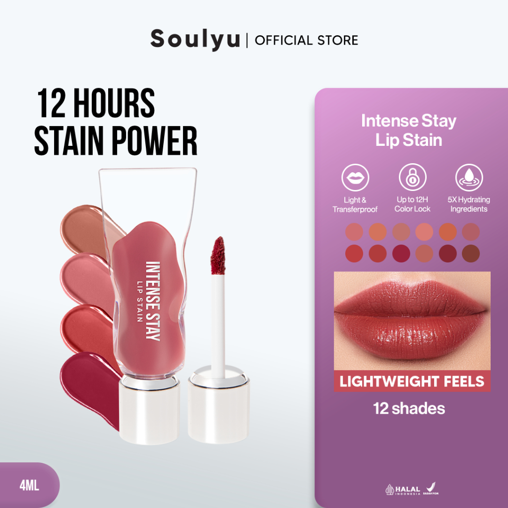 Nusantara Sarana Outlet SOULYU Intense Stay Lip Stain 12 Fearless