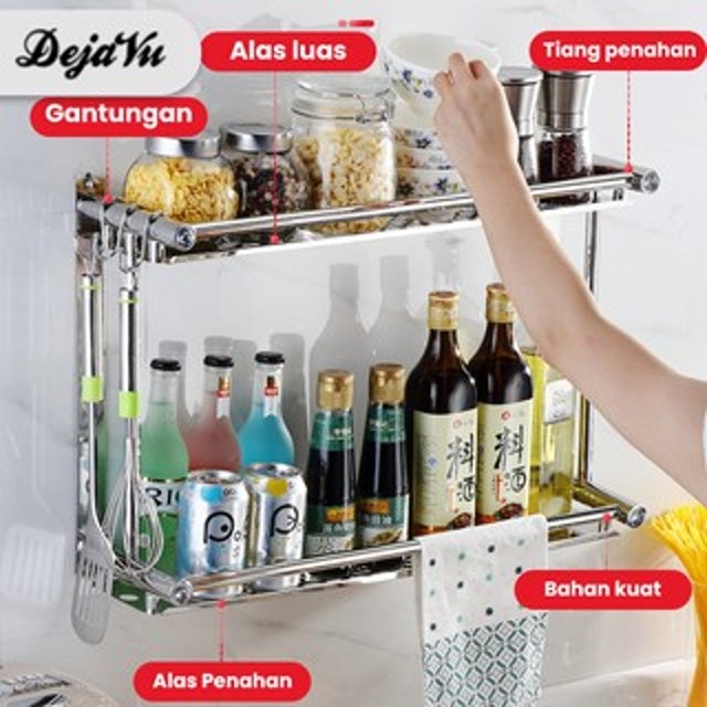DejaVu Rak Bumbu Dapur Dinding Serbaguna Minimalis HRM129