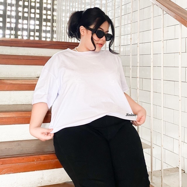 Jiniso Big Size Crop Top Oversize Tee T-Shirt