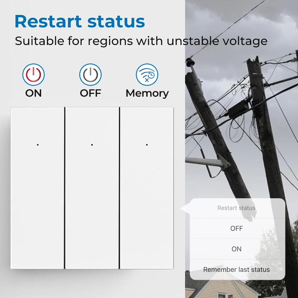 ALMO Tuya Wifi Smart Wall Switch 1 Gang 4