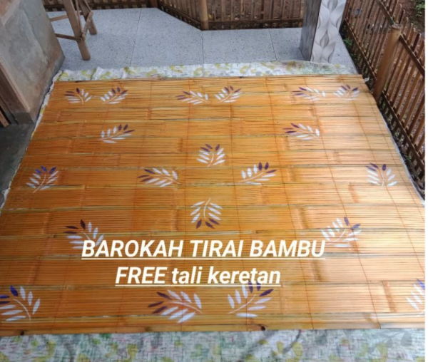  Tirai Bambu Gulung Motif 