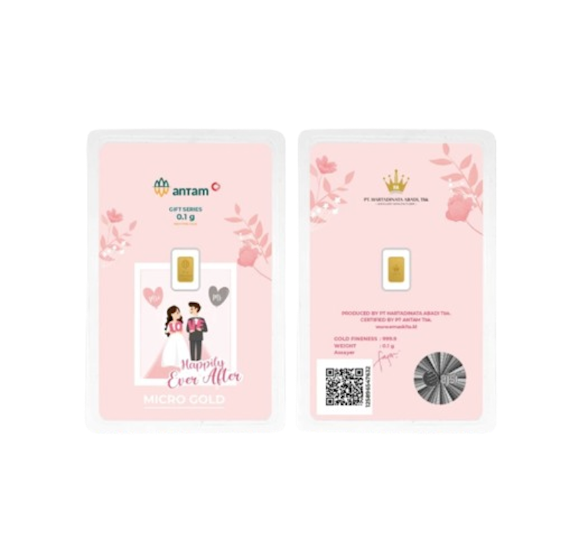 Star Gold Happy Wedding Edition Logam Mulia Micro Gold 0,1 gr Series 1