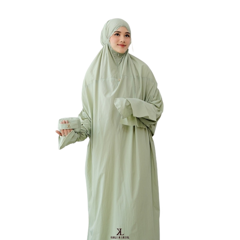 Kallia Label Alora Travel Prayer Set Mukena Mini Travel Abaya 1